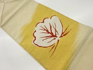 抽象植物模様織り出し名古屋帯